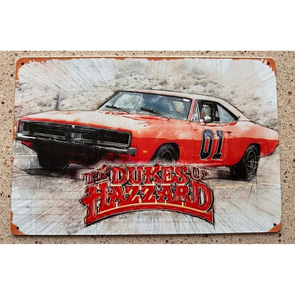 New Dukes of Hazzard General Lee Tin Metal Sign Bar Man Cave Garage 8x12 Poster